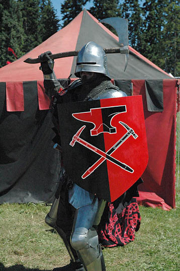 Dave with Wolfie's new shield