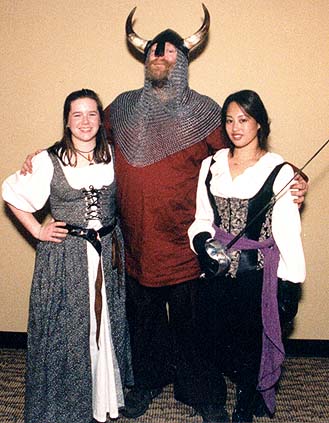 Age of Empires II ship party, me with Megan and Michelle